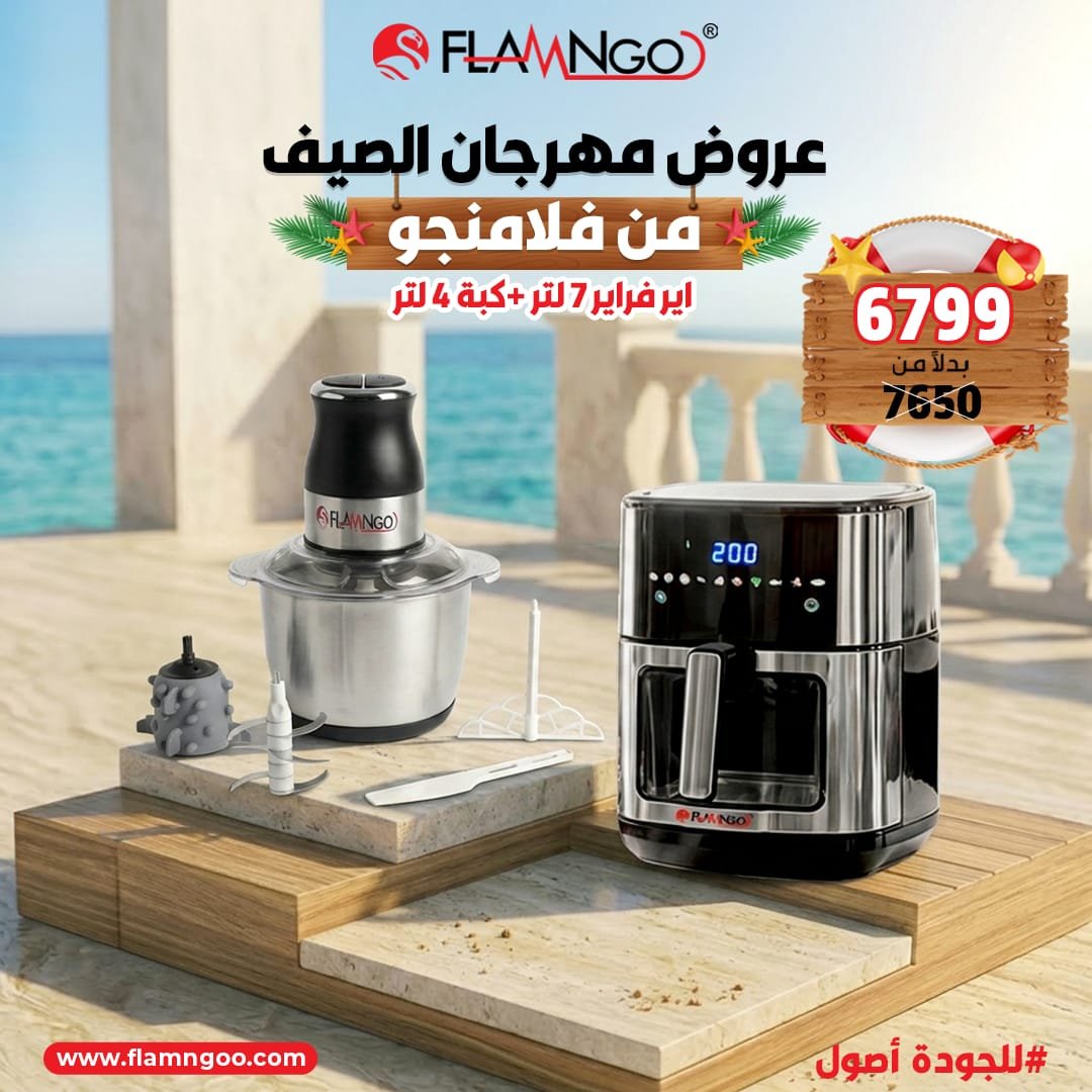 عرض الصيف من فلامنجو اير فراير 7 لتر + كبة 4 لتر